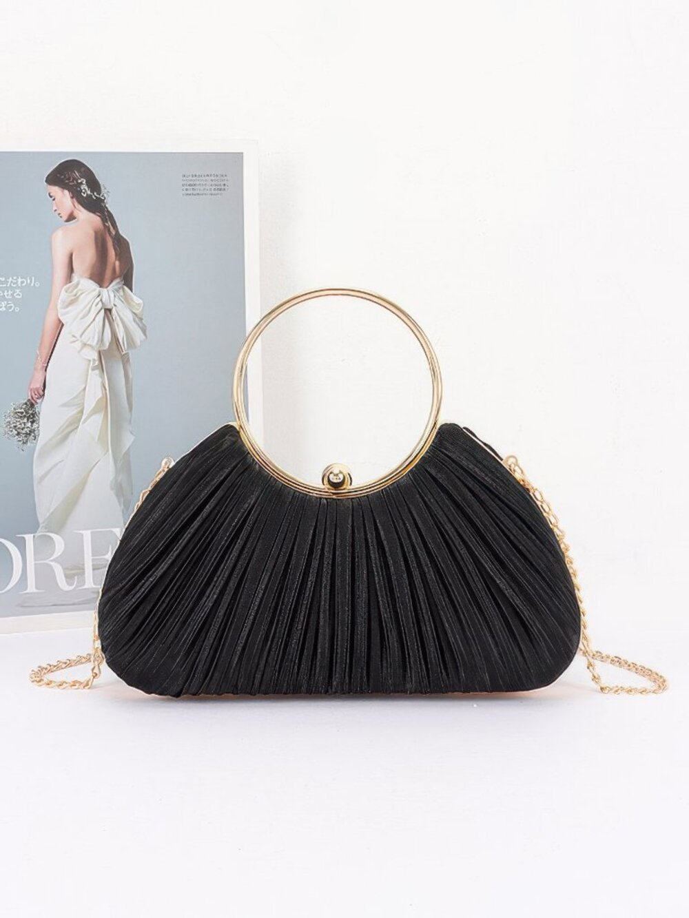 Pleated Polyester Party Clutch